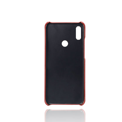 For Huawei Y6 (2019, with Fingerprint Sensor) / Y6 Prime (2019) PU Leather Coated PC Mobile Casing with Dual Card Slots