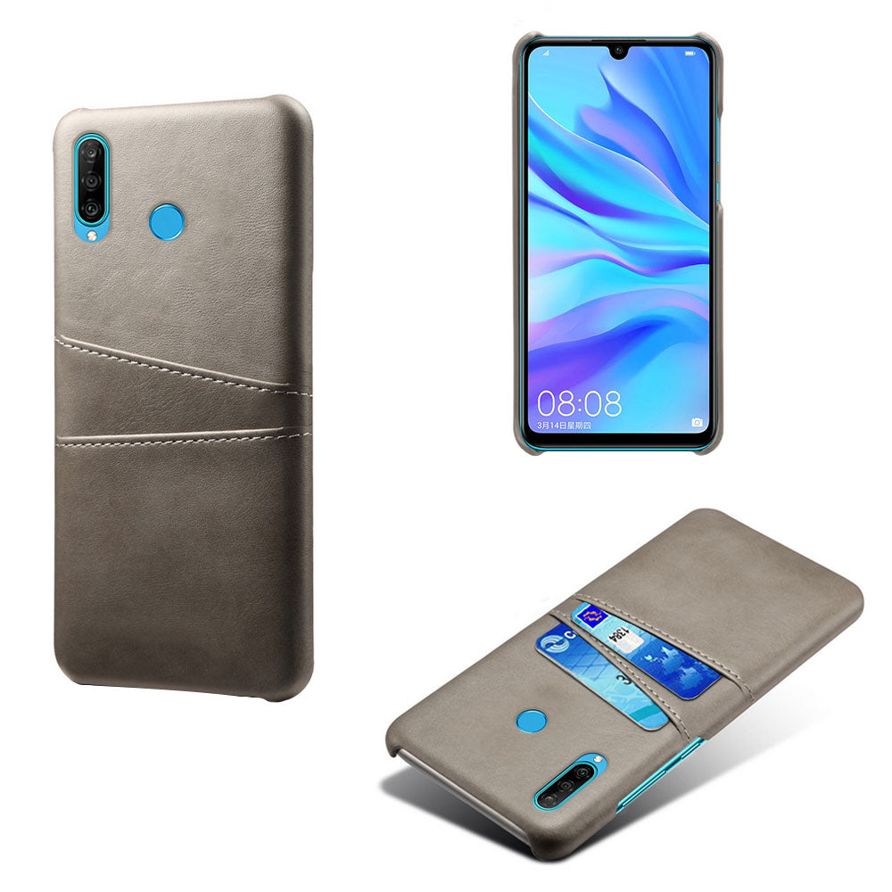 For Huawei P30 Lite / nova 4e PU Leather Coated PC Mobile Casing with Dual Card Slots
