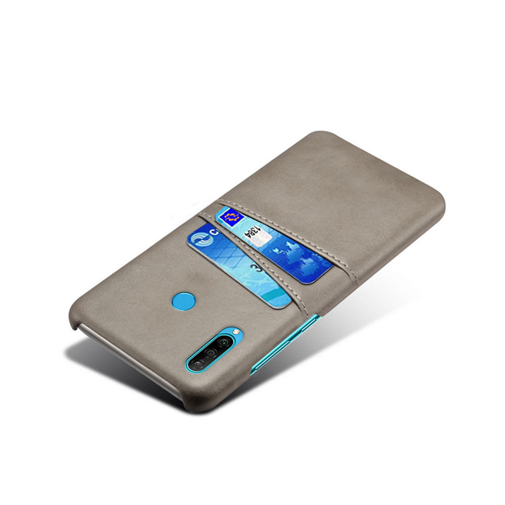 For Huawei P30 Lite / nova 4e PU Leather Coated PC Mobile Casing with Dual Card Slots