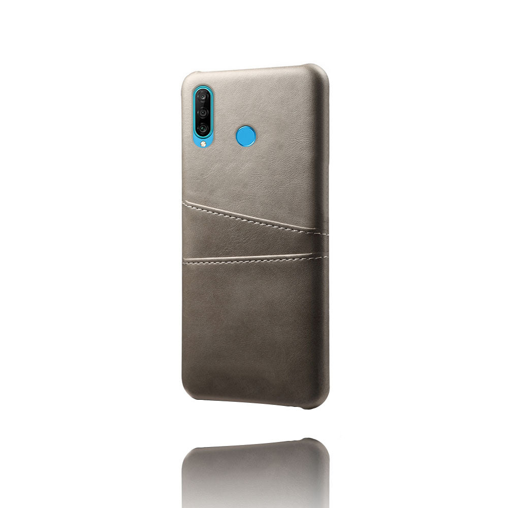 For Huawei P30 Lite / nova 4e PU Leather Coated PC Mobile Casing with Dual Card Slots