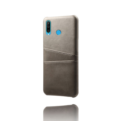 For Huawei P30 Lite / nova 4e PU Leather Coated PC Mobile Casing with Dual Card Slots
