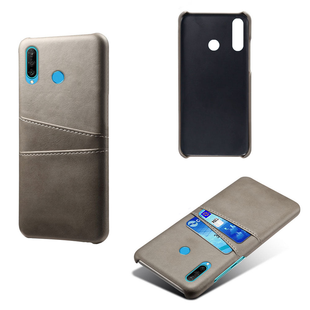 For Huawei P30 Lite / nova 4e PU Leather Coated PC Mobile Casing with Dual Card Slots