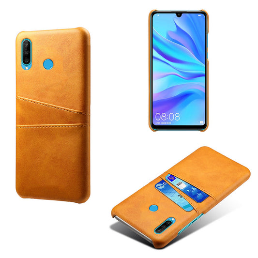 For Huawei P30 Lite / nova 4e PU Leather Coated PC Mobile Casing with Dual Card Slots