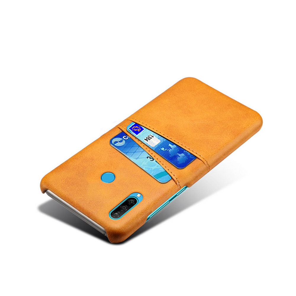 For Huawei P30 Lite / nova 4e PU Leather Coated PC Mobile Casing with Dual Card Slots