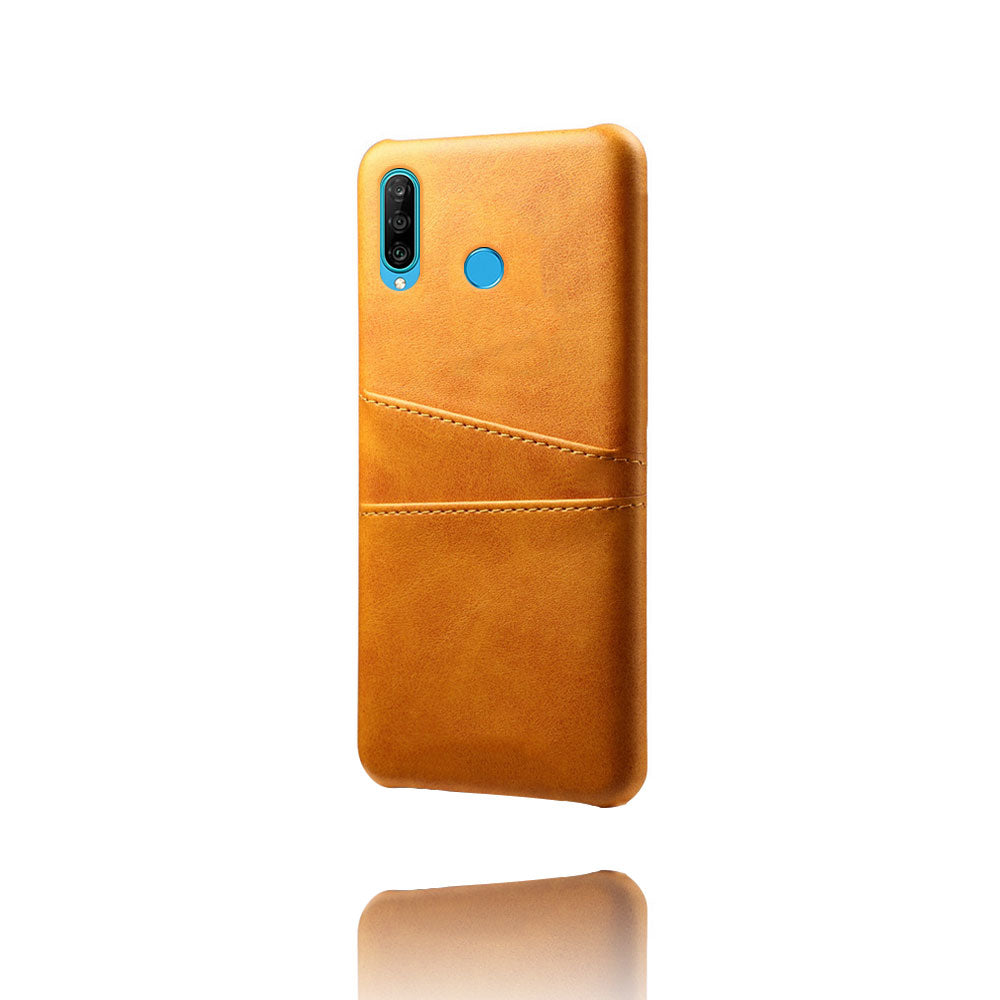 For Huawei P30 Lite / nova 4e PU Leather Coated PC Mobile Casing with Dual Card Slots