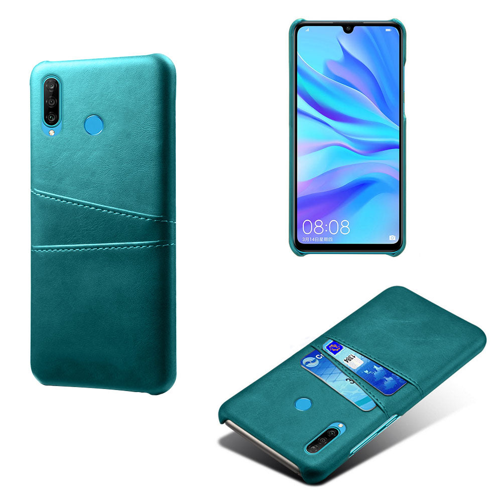 For Huawei P30 Lite / nova 4e PU Leather Coated PC Mobile Casing with Dual Card Slots