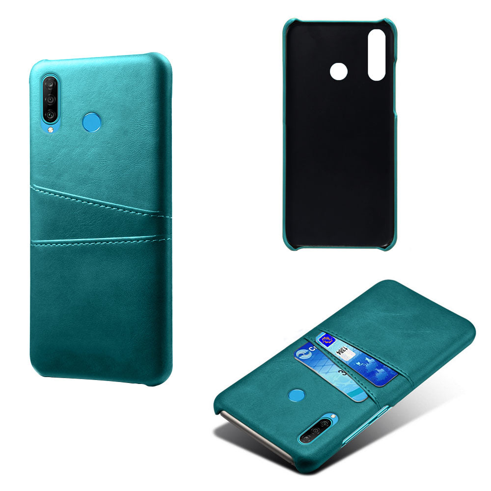 For Huawei P30 Lite / nova 4e PU Leather Coated PC Mobile Casing with Dual Card Slots