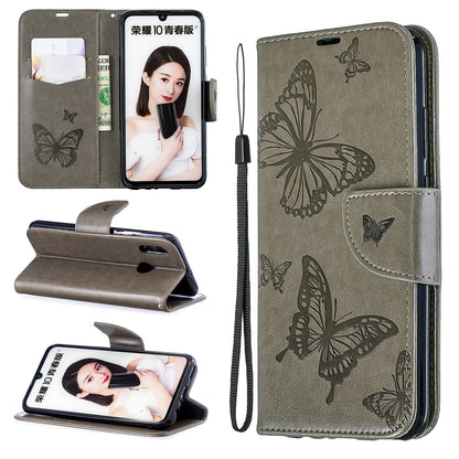 For Huawei P Smart (2019) / Honor 10 Lite PU Leather Imprint Butterflies Phone Case