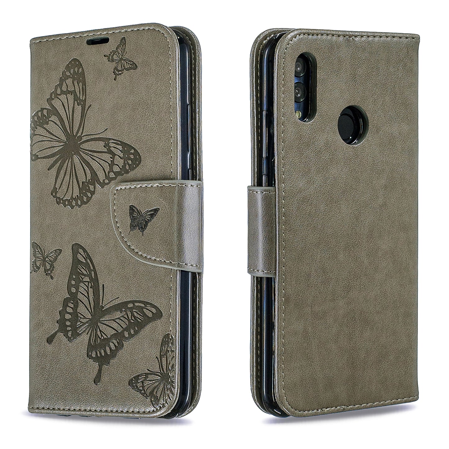 For Huawei P Smart (2019) / Honor 10 Lite PU Leather Imprint Butterflies Phone Case