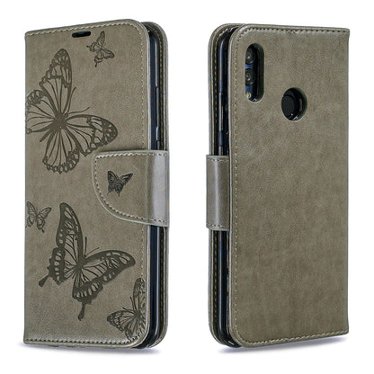 For Huawei P Smart (2019) / Honor 10 Lite PU Leather Imprint Butterflies Phone Case