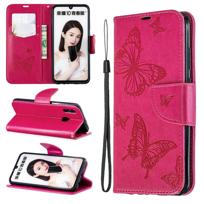 For Huawei P Smart (2019) / Honor 10 Lite PU Leather Imprint Butterflies Phone Case