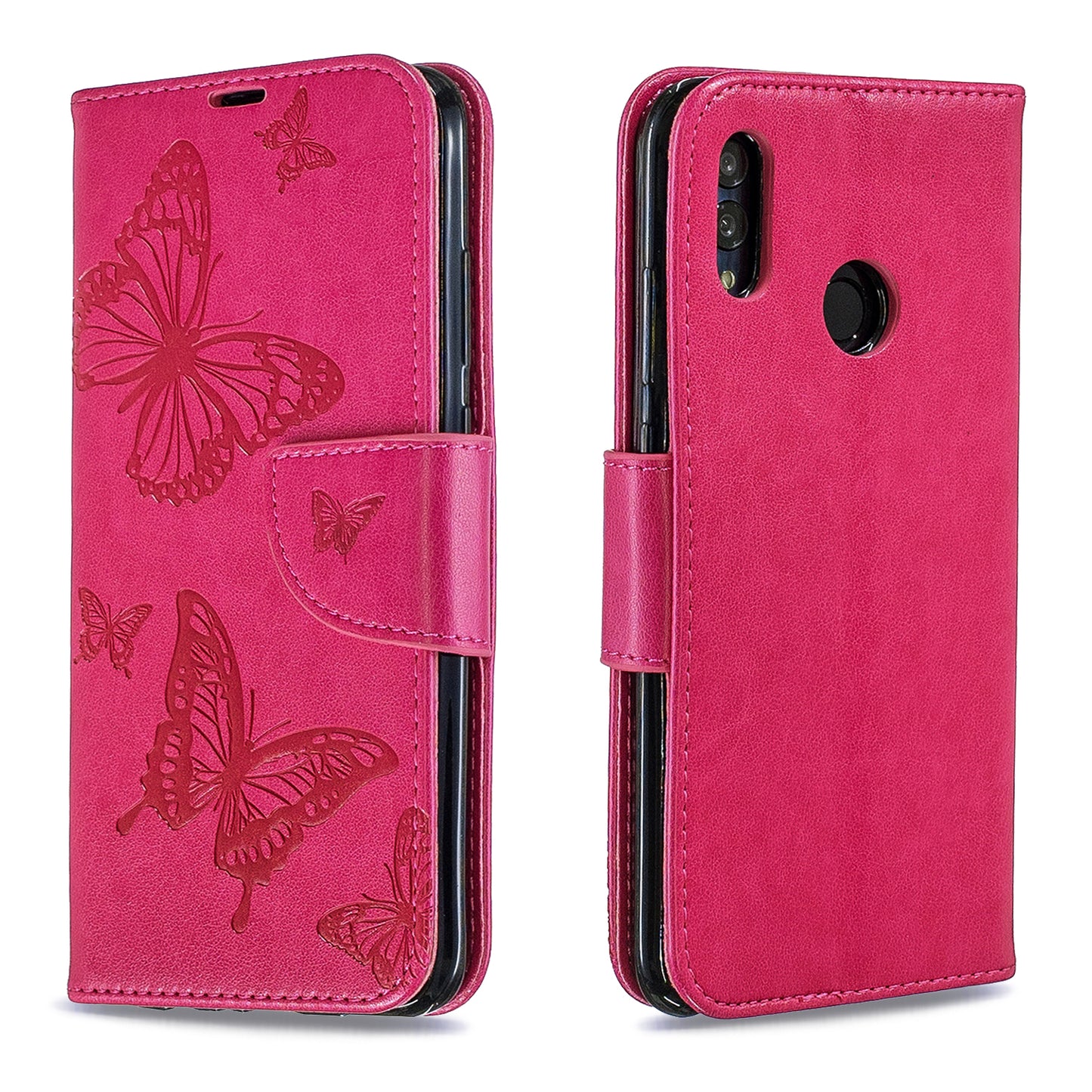 For Huawei P Smart (2019) / Honor 10 Lite PU Leather Imprint Butterflies Phone Case
