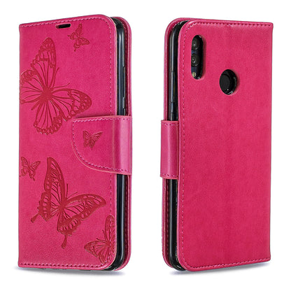 For Huawei P Smart (2019) / Honor 10 Lite PU Leather Imprint Butterflies Phone Case