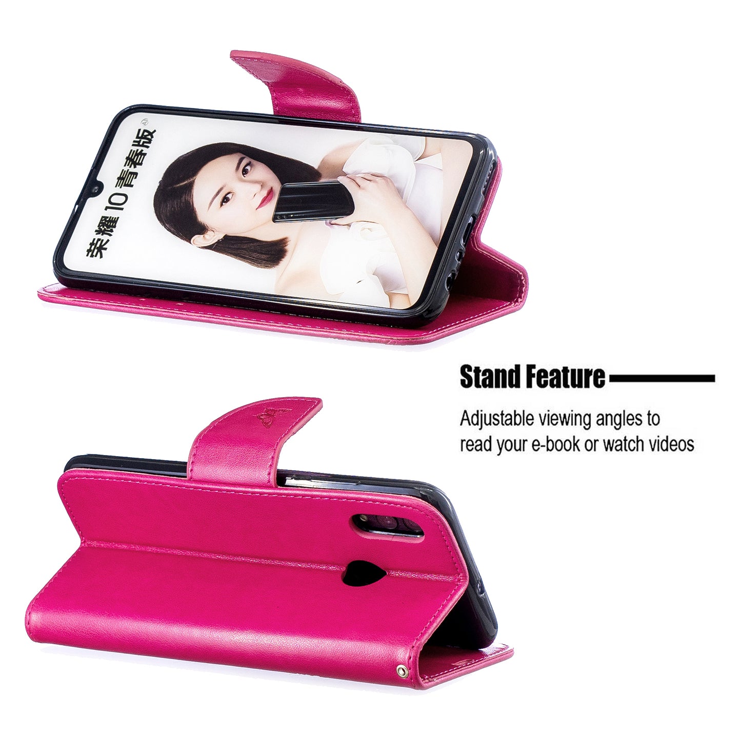 For Huawei P Smart (2019) / Honor 10 Lite PU Leather Imprint Butterflies Phone Case