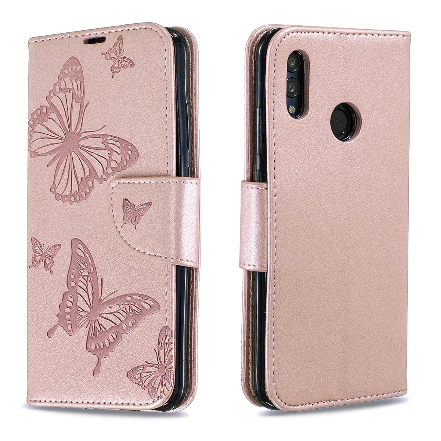 For Huawei P Smart (2019) / Honor 10 Lite PU Leather Imprint Butterflies Phone Case