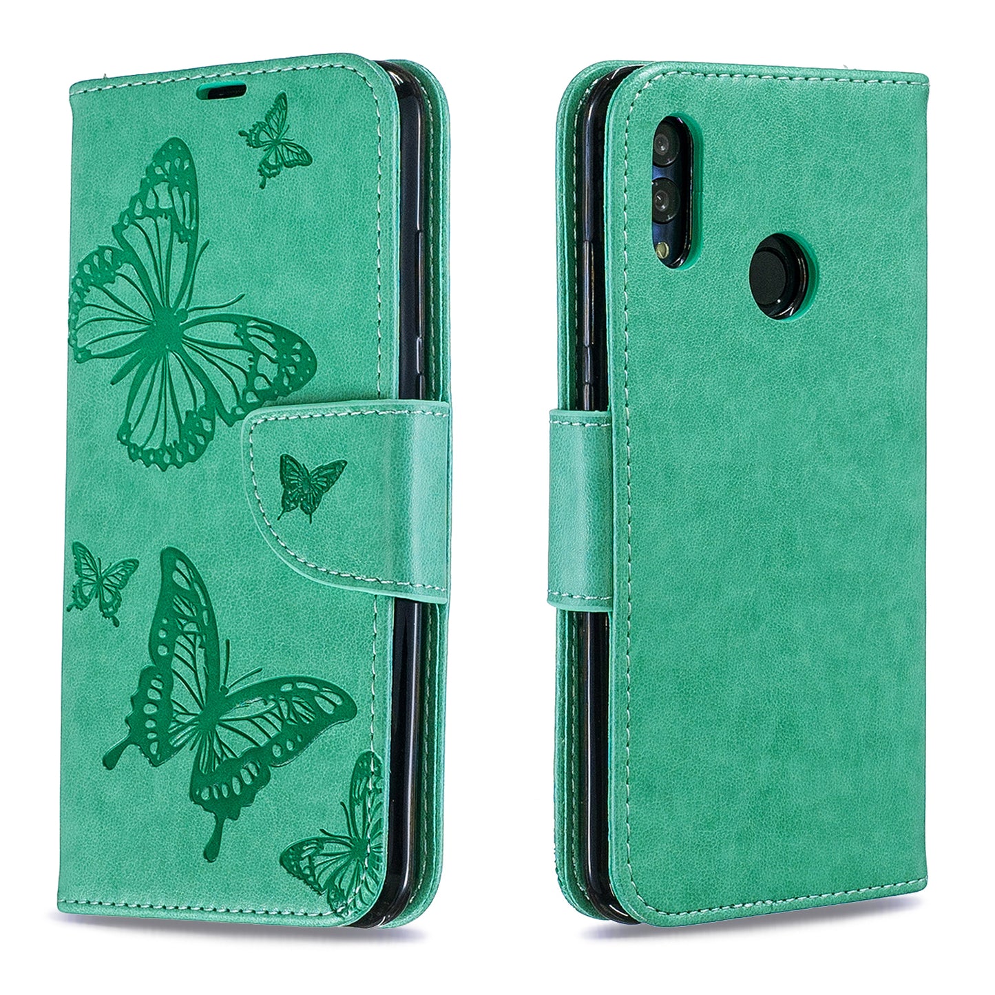 For Huawei P Smart (2019) / Honor 10 Lite PU Leather Imprint Butterflies Phone Case