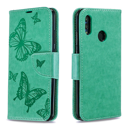 For Huawei P Smart (2019) / Honor 10 Lite PU Leather Imprint Butterflies Phone Case