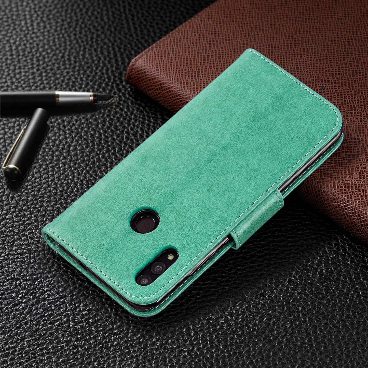 For Huawei P Smart (2019) / Honor 10 Lite PU Leather Imprint Butterflies Phone Case