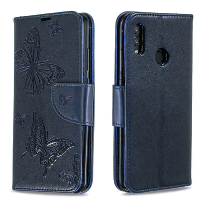 For Huawei P Smart (2019) / Honor 10 Lite PU Leather Imprint Butterflies Phone Case