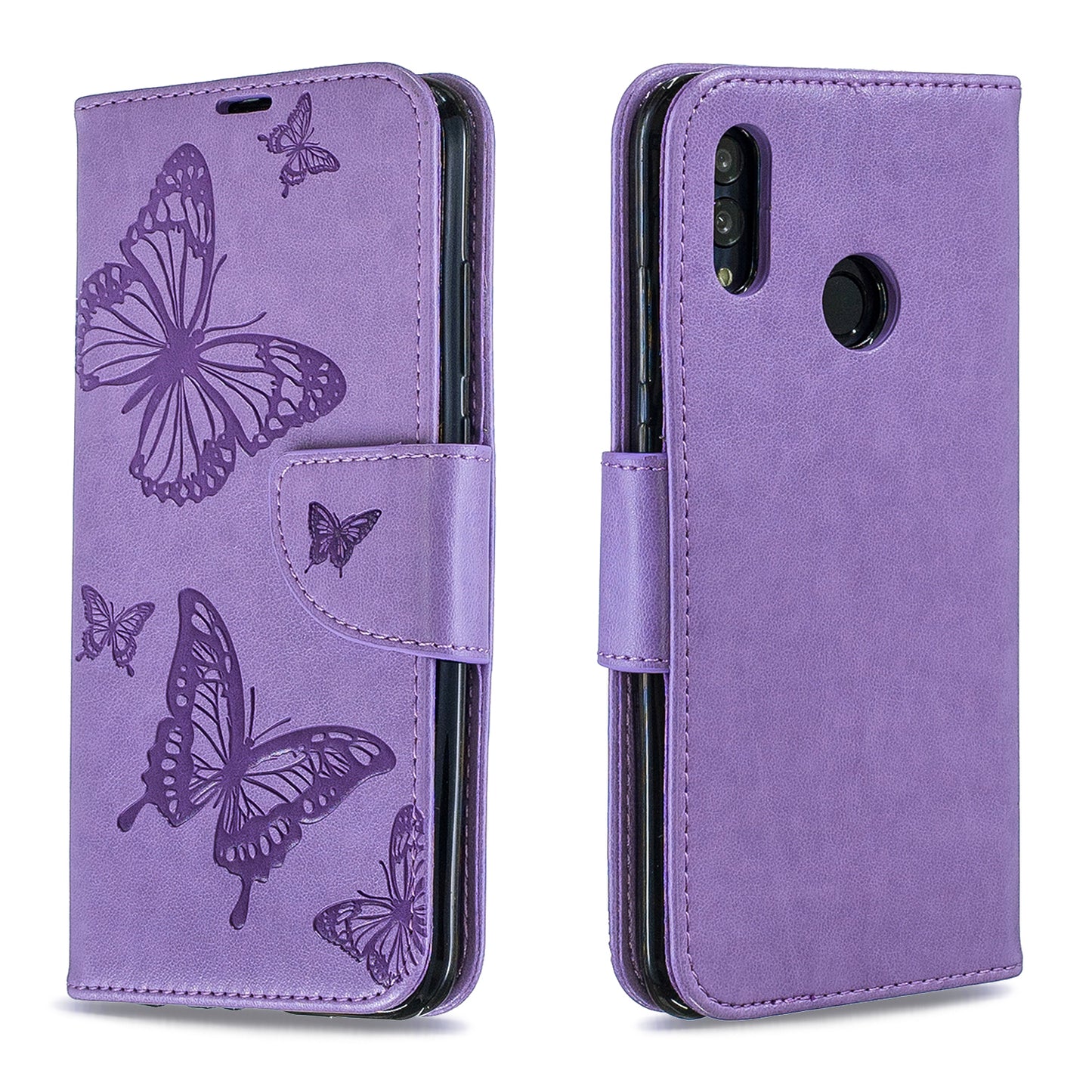 For Huawei P Smart (2019) / Honor 10 Lite PU Leather Imprint Butterflies Phone Case