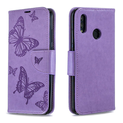 For Huawei P Smart (2019) / Honor 10 Lite PU Leather Imprint Butterflies Phone Case
