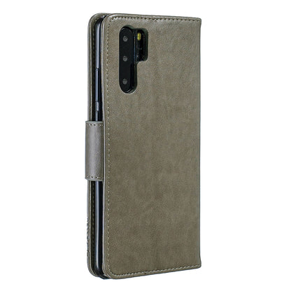 For Huawei P30 Pro PU Leather Imprint Butterflies Phone Case
