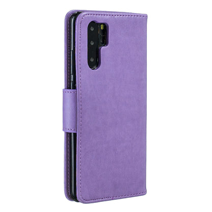 For Huawei P30 Pro PU Leather Imprint Butterflies Phone Case