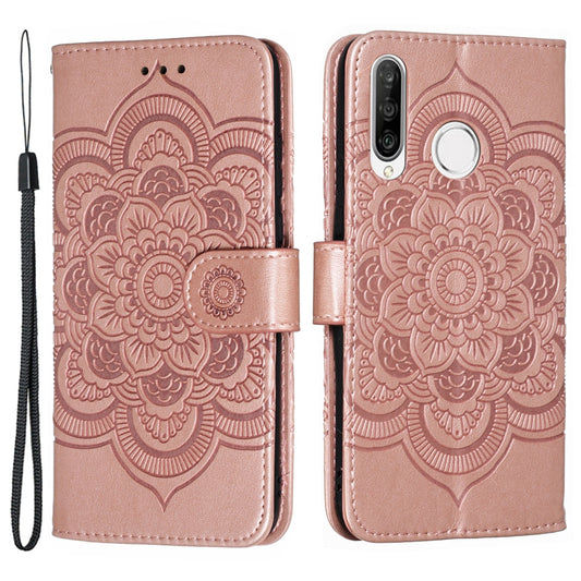 For Huawei P30 Lite/nova 4e/P30 lite New Edition Imprint Mandala Flower Phone Cover Case Leather Wallet