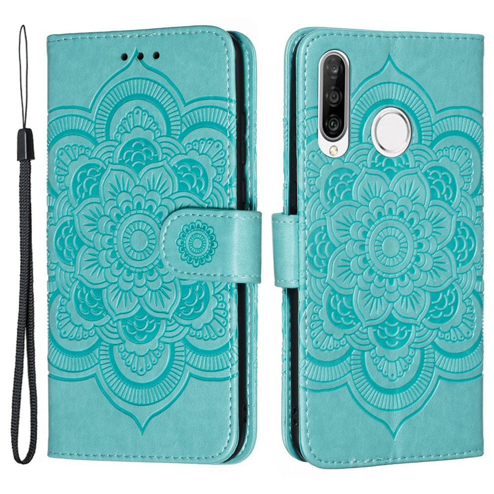 For Huawei P30 Lite/nova 4e/P30 lite New Edition Imprint Mandala Flower Phone Cover Case Leather Wallet