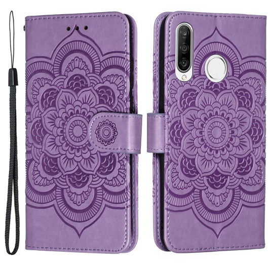 For Huawei P30 Lite/nova 4e/P30 lite New Edition Imprint Mandala Flower Phone Cover Case Leather Wallet