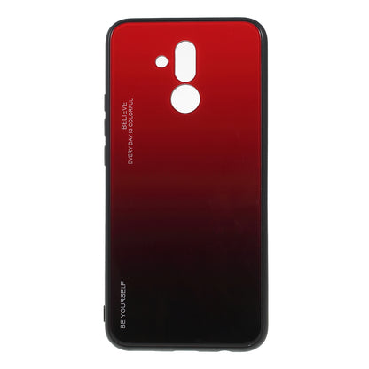 For Huawei Mate 20 Lite Gradient Color Glass + PC + TPU Hybrid Case