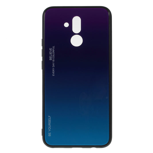 For Huawei Mate 20 Lite Gradient Color Glass + PC + TPU Hybrid Case