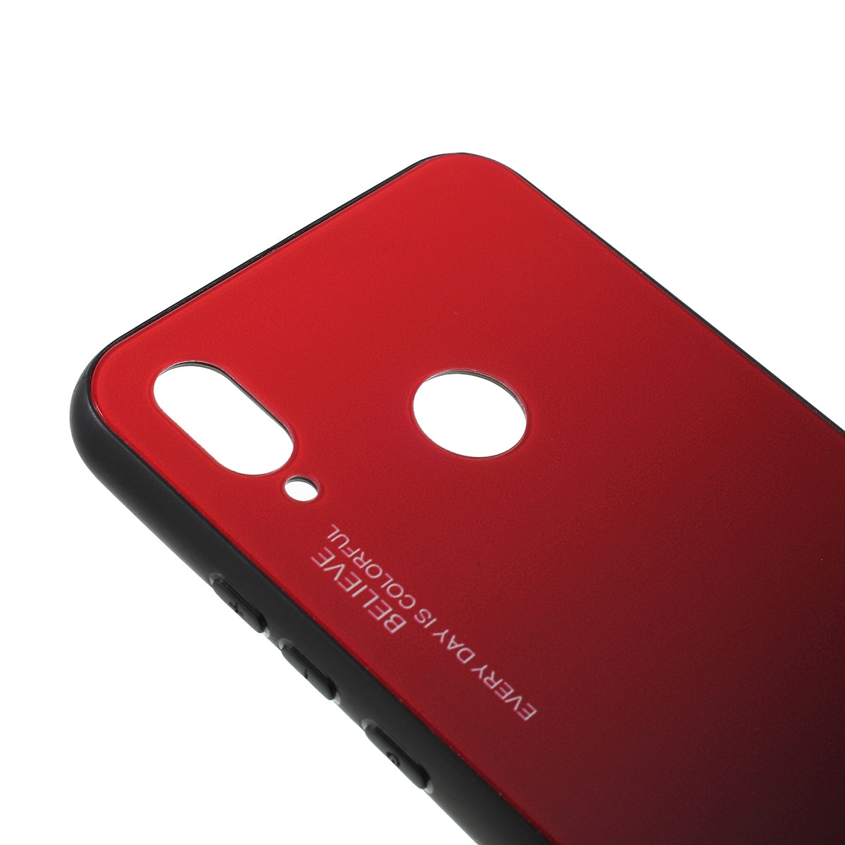 For Huawei P20 Lite / Nova 3e Gradient Color Glass + PC + TPU Hybrid Case