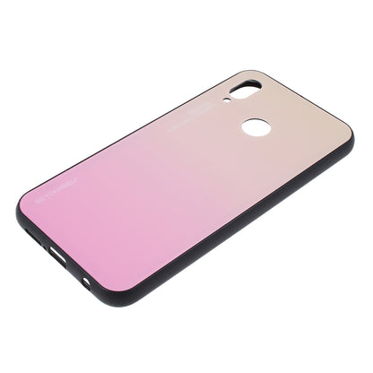 For Huawei P20 Lite / Nova 3e Gradient Color Glass + PC + TPU Hybrid Case