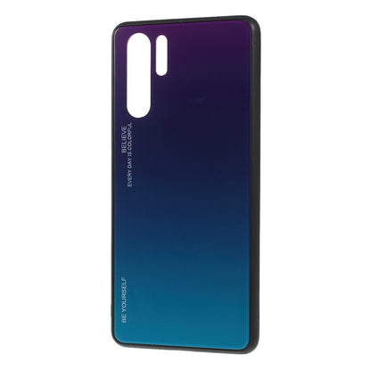 For Huawei P30 Pro Gradient Color Glass + PC + TPU Hybrid Case