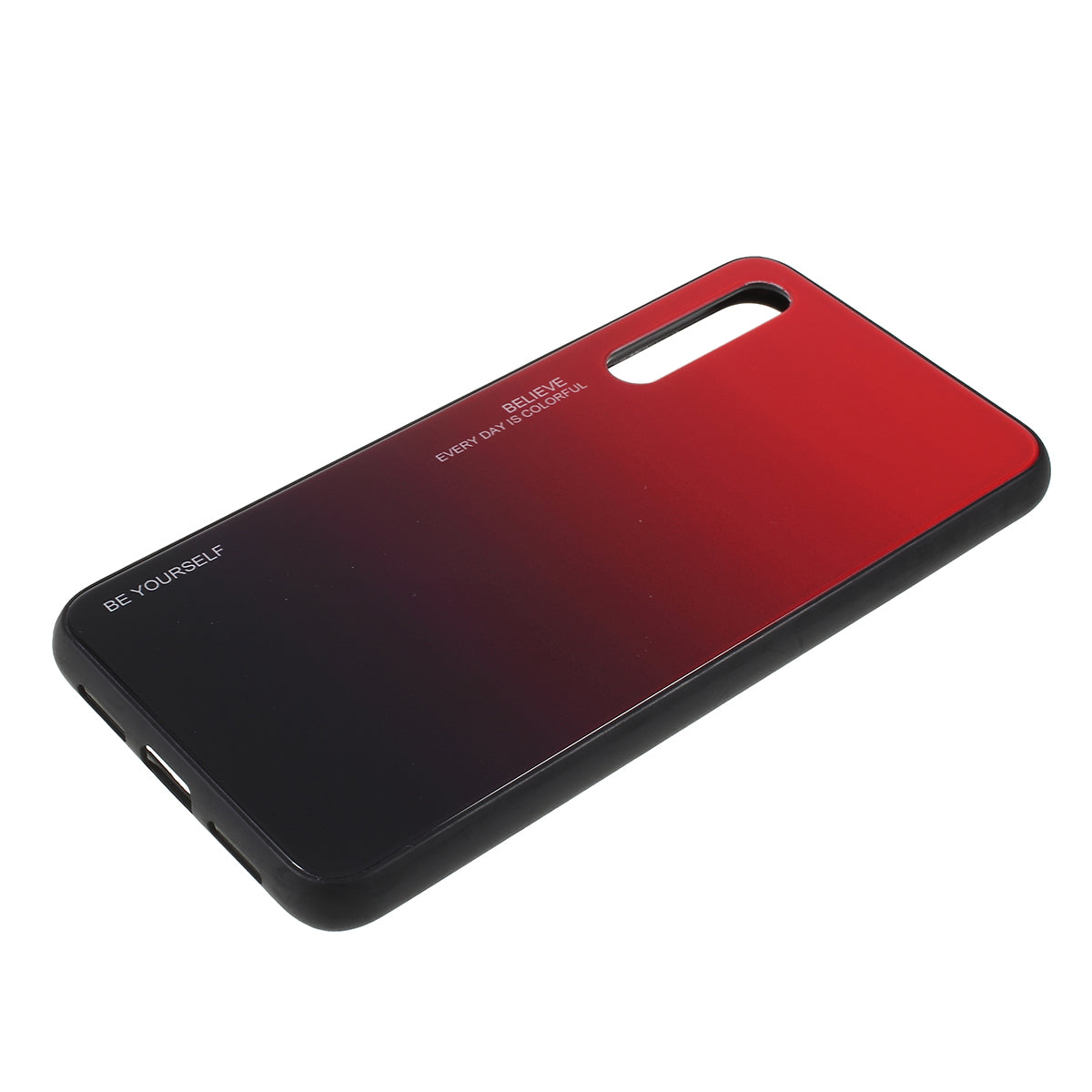 For Huawei P20 Pro Gradient Color Glass + PC + TPU Hybrid Mobile Phone Case