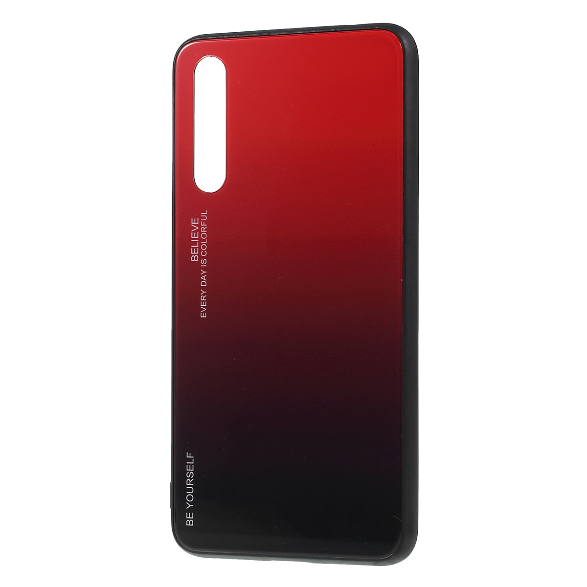 For Huawei P20 Pro Gradient Color Glass + PC + TPU Hybrid Mobile Phone Case