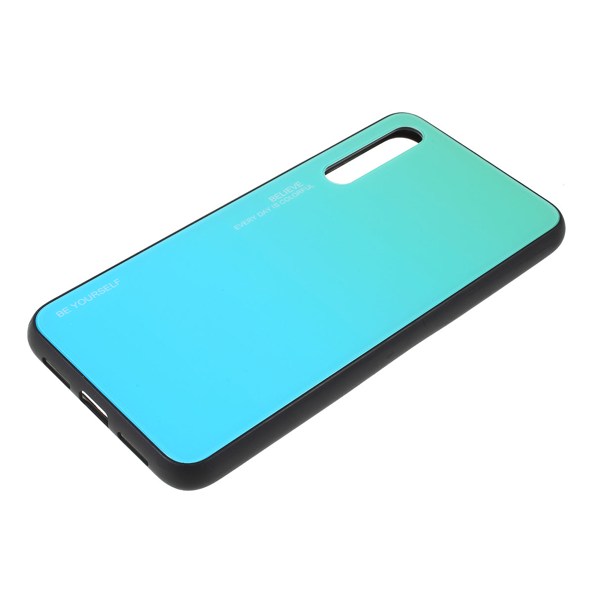 For Huawei P20 Pro Gradient Color Glass + PC + TPU Hybrid Mobile Phone Case
