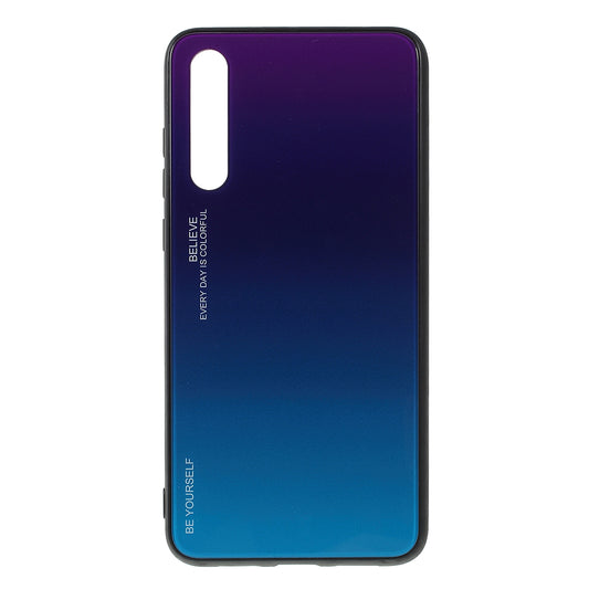 For Huawei P20 Pro Gradient Color Glass + PC + TPU Hybrid Mobile Phone Case