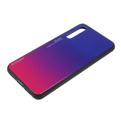 For Huawei P20 Pro Gradient Color Glass + PC + TPU Hybrid Mobile Phone Case