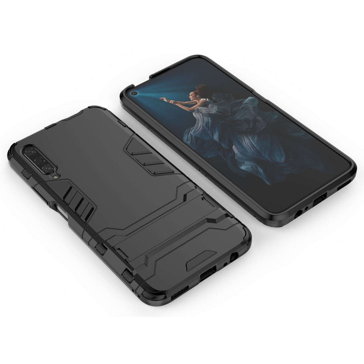 Plastic + TPU Hybrid Phone Case with Kickstand for Huawei Honor 9X Pro