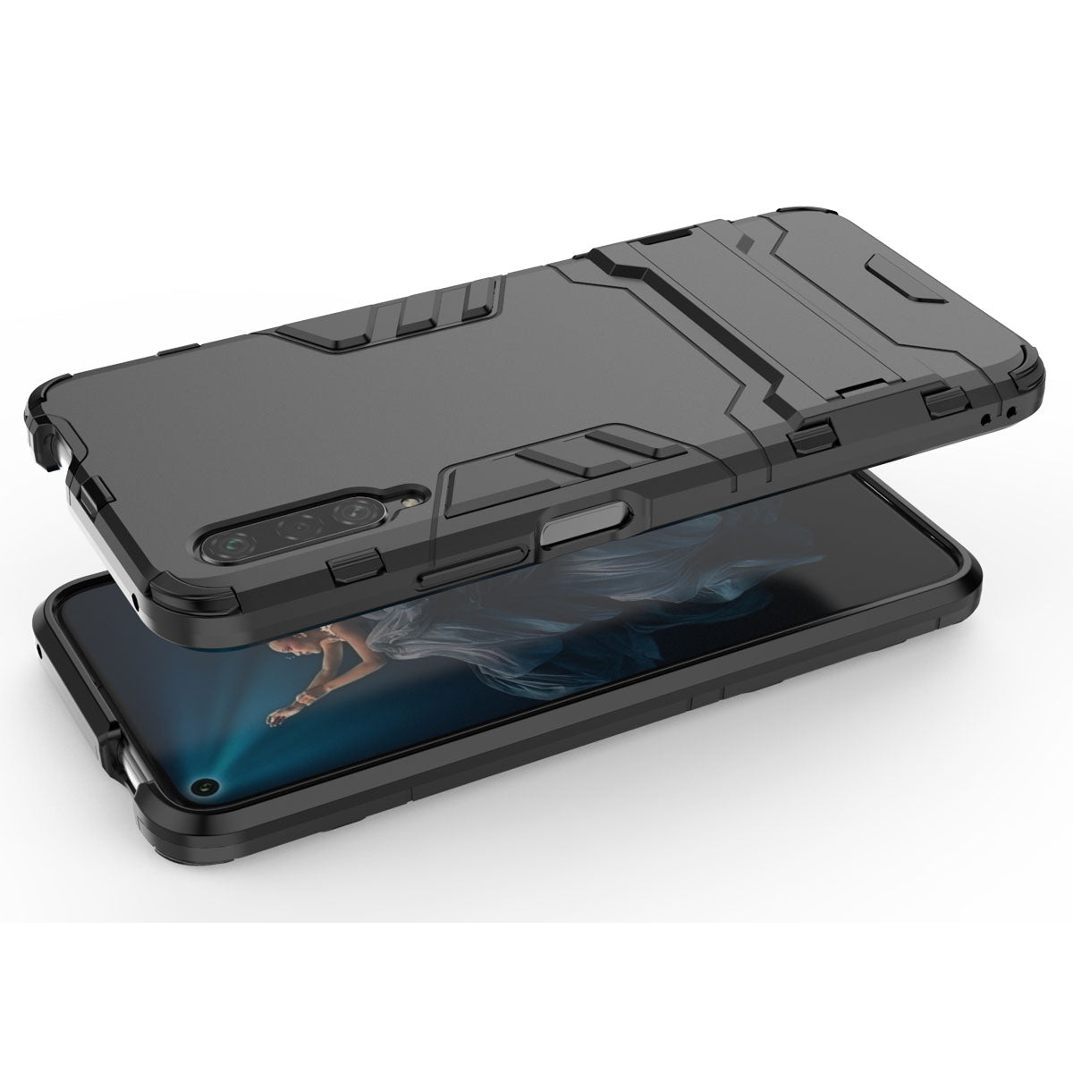 Plastic + TPU Hybrid Phone Case with Kickstand for Huawei Honor 9X Pro