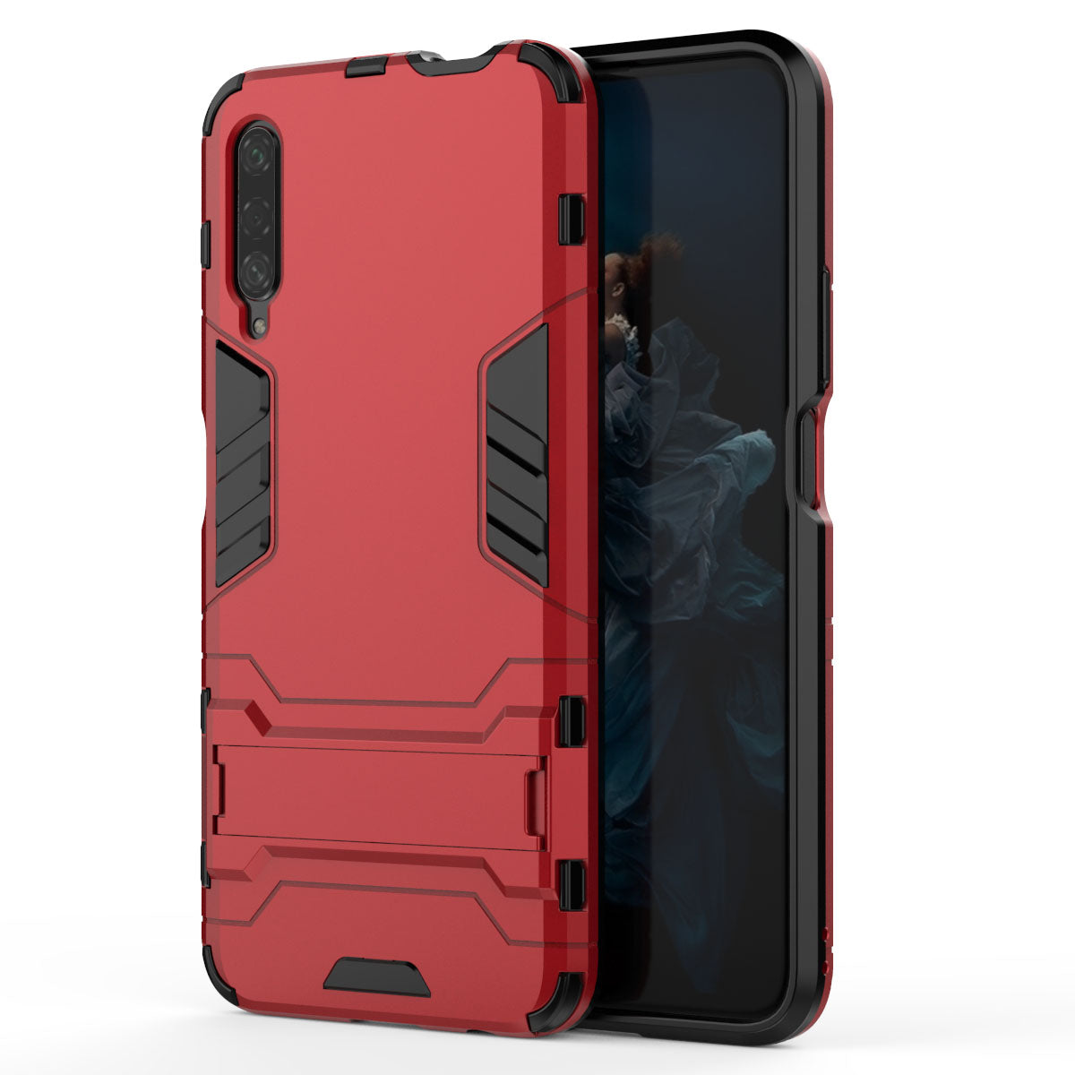 Plastic + TPU Hybrid Phone Case with Kickstand for Huawei Honor 9X Pro