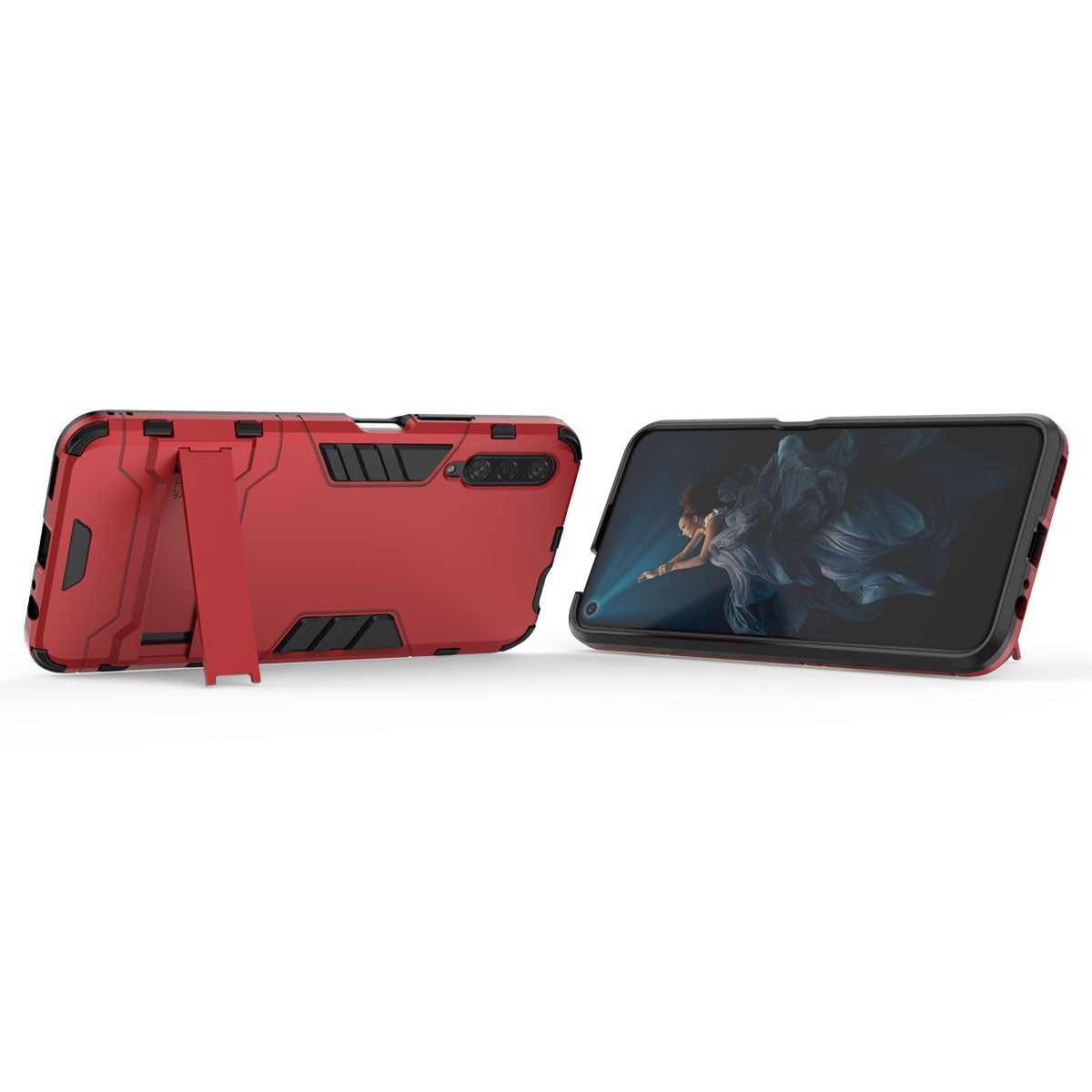 Plastic + TPU Hybrid Phone Case with Kickstand for Huawei Honor 9X Pro