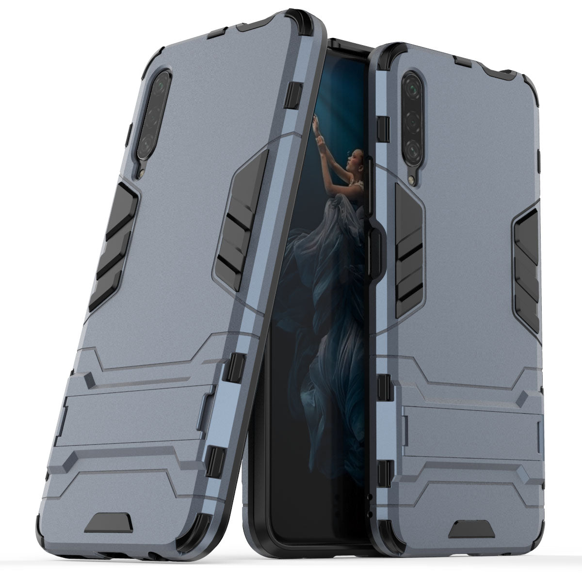 Plastic + TPU Hybrid Phone Case with Kickstand for Huawei Honor 9X Pro