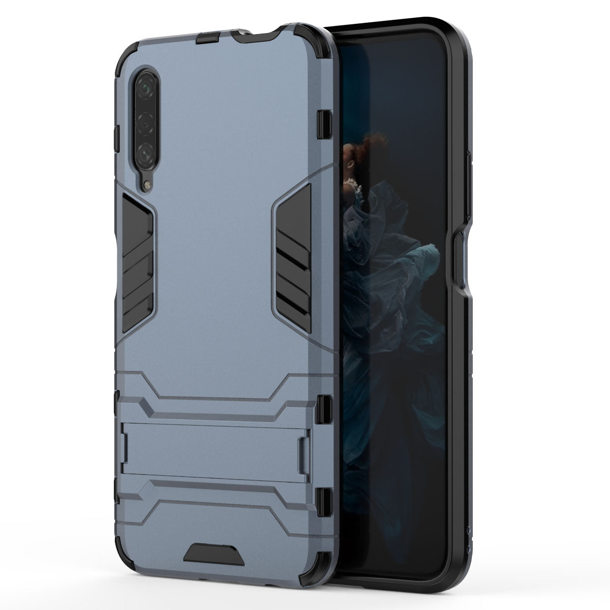 Plastic + TPU Hybrid Phone Case with Kickstand for Huawei Honor 9X Pro