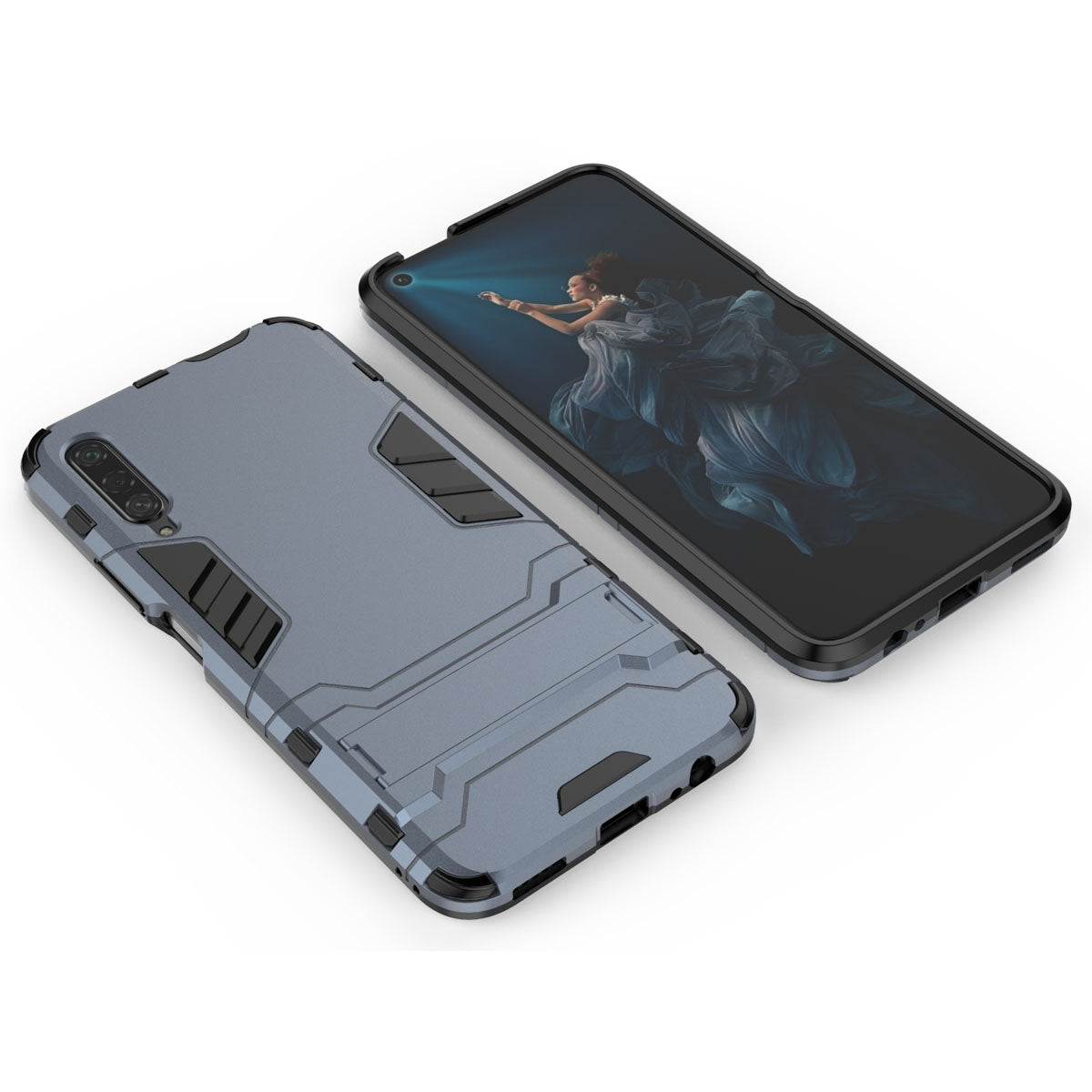 Plastic + TPU Hybrid Phone Case with Kickstand for Huawei Honor 9X Pro