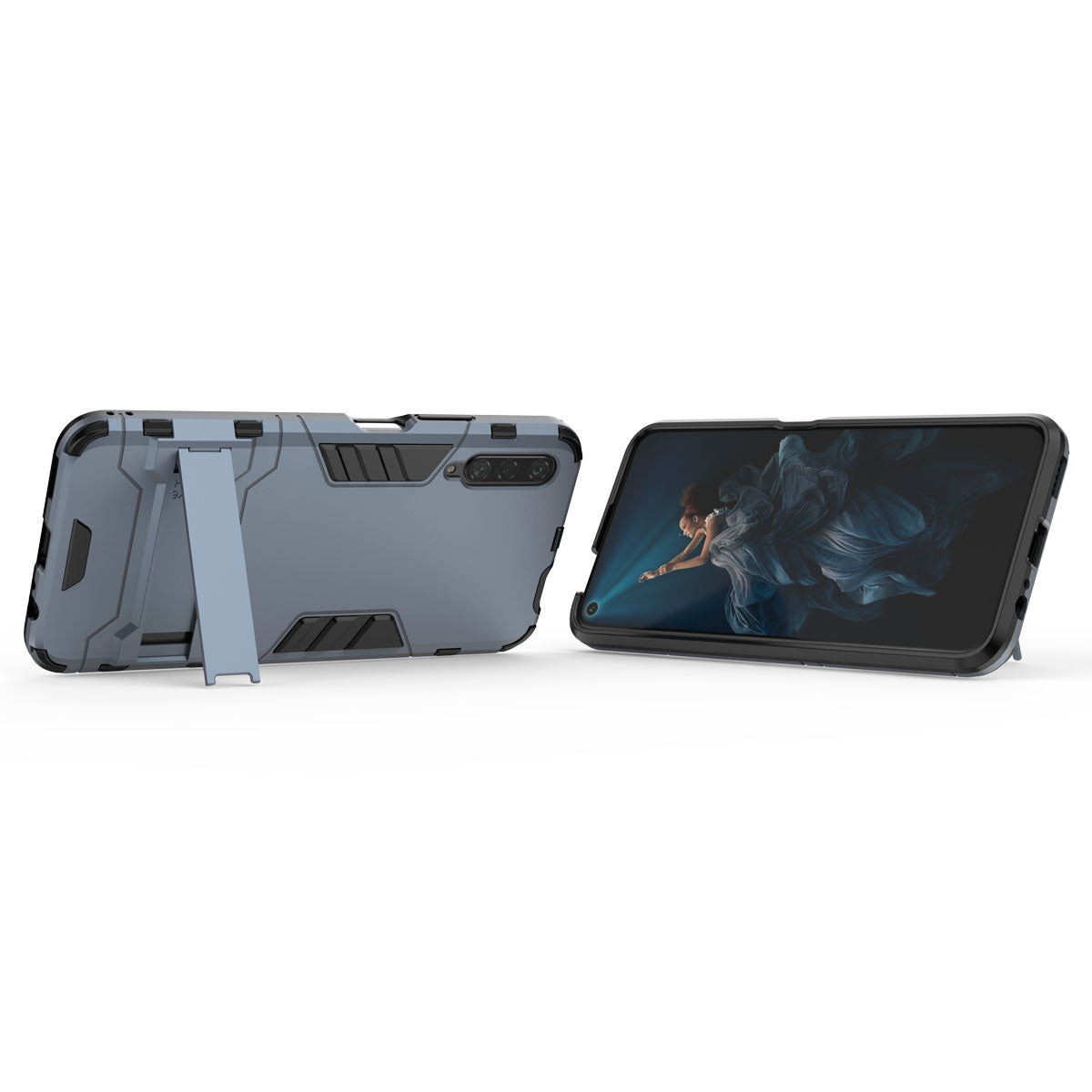 Plastic + TPU Hybrid Phone Case with Kickstand for Huawei Honor 9X Pro