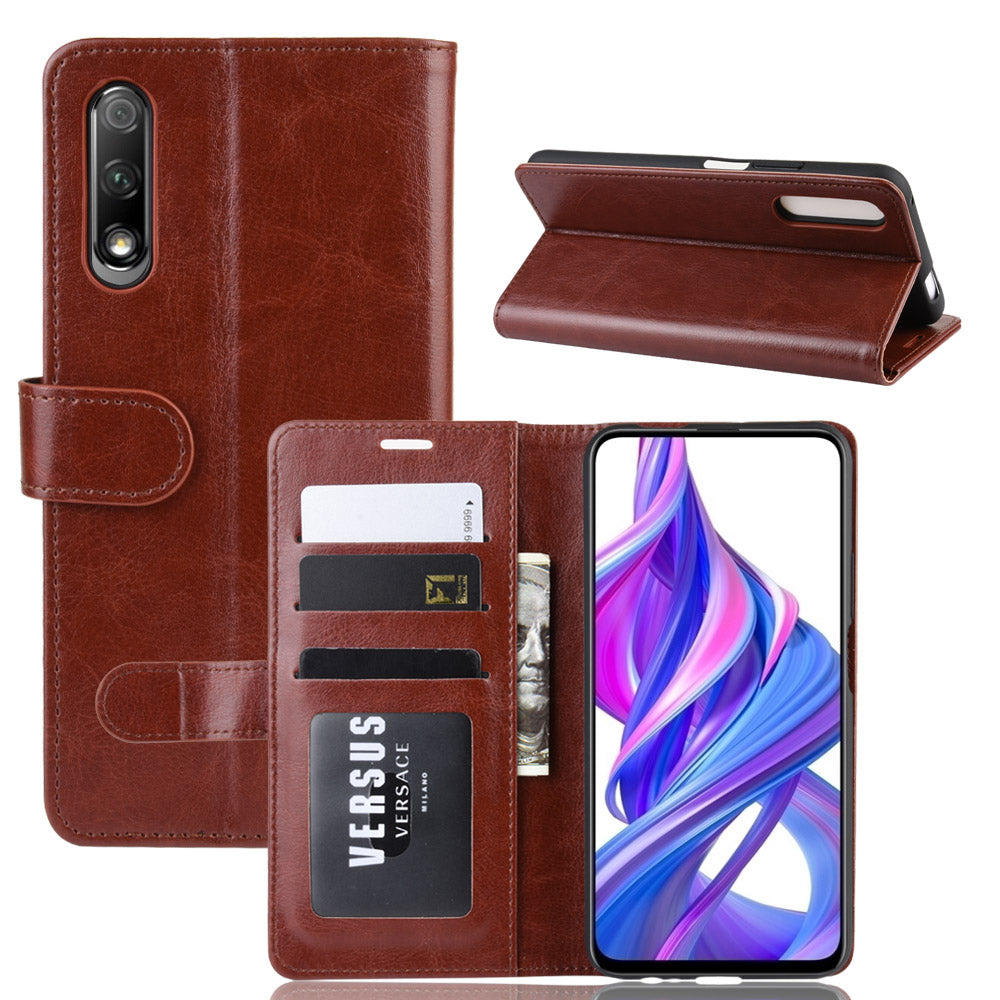 Crazy Horse Wallet Leather Wallet Stand Phone Case for Huawei Y9s/P smart Pro 2019/Honor 9X (For China)/9X Pro