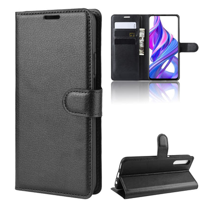 Litchi Skin Leather Wallet Stand Case for Huawei Honor 9X (For China)